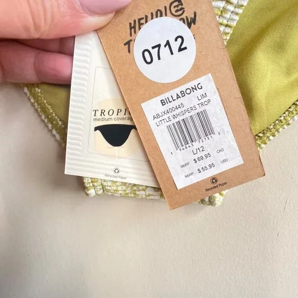 NWT Billabong Women's Little Whispers Tropic Low-Rise Bottoms, size: Large/12 - Picture 11 of 12